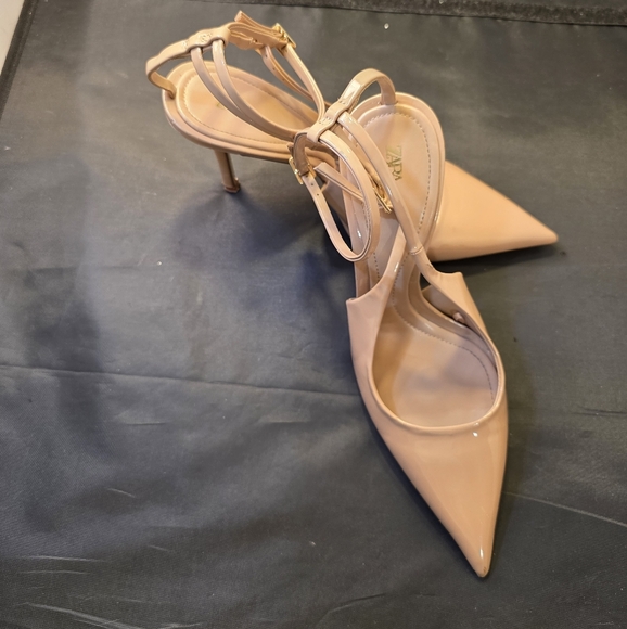 ZARA WOMENS STRAPS SLINGBACK POINTED TOE STILETTO HEEL PUMPS - Picture 15 of 16